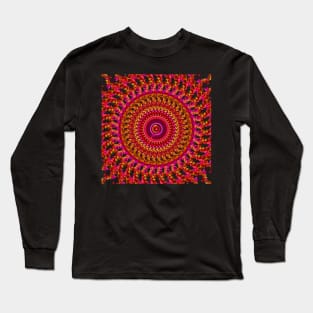 Red Color cube pattern Long Sleeve T-Shirt